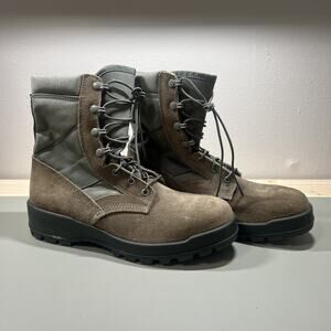 Men's Vibram Green Military Issue Air Force Lace Up Combat Boots Size: 9.5 W